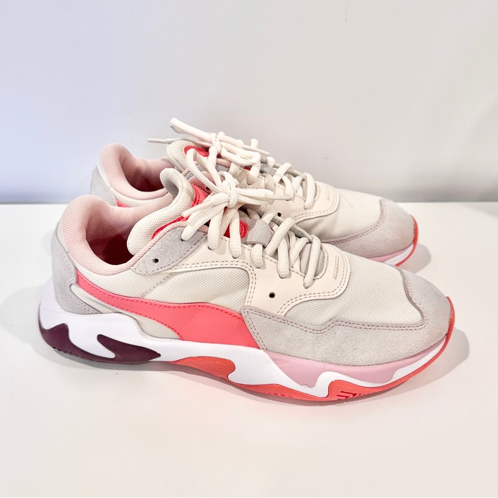 Puma Women's Sneakers - White, Pink, and Gray
